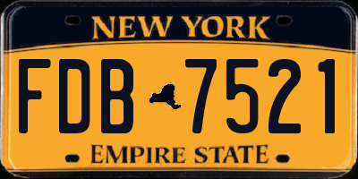 NY license plate FDB7521