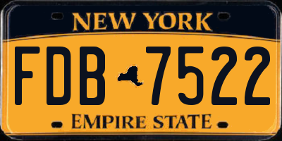 NY license plate FDB7522