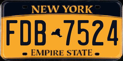 NY license plate FDB7524