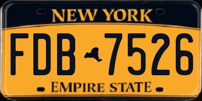 NY license plate FDB7526