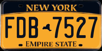 NY license plate FDB7527