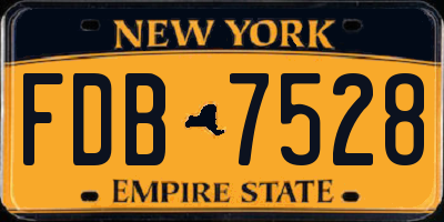 NY license plate FDB7528