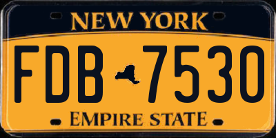 NY license plate FDB7530
