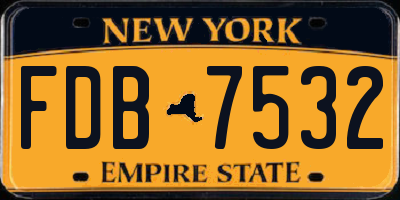 NY license plate FDB7532