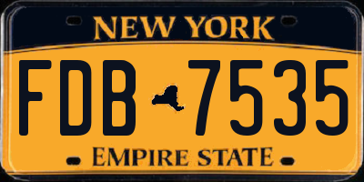 NY license plate FDB7535