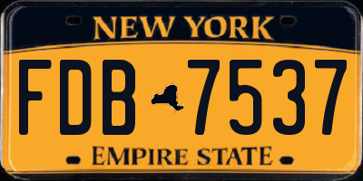 NY license plate FDB7537