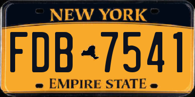 NY license plate FDB7541