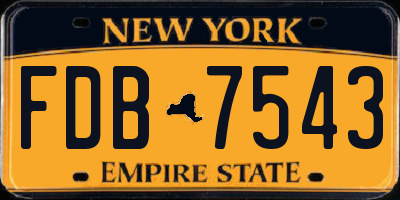 NY license plate FDB7543