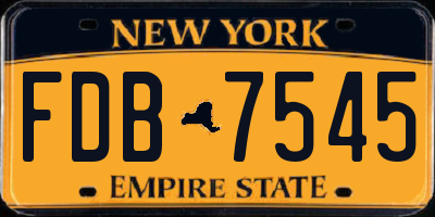 NY license plate FDB7545