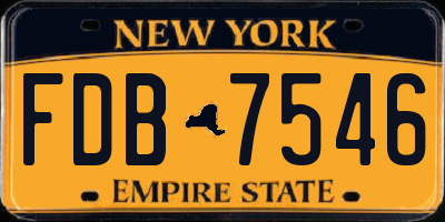 NY license plate FDB7546