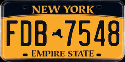 NY license plate FDB7548