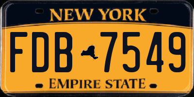 NY license plate FDB7549