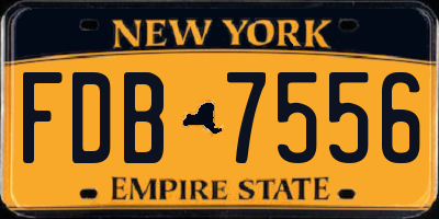 NY license plate FDB7556