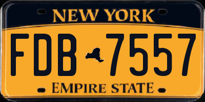 NY license plate FDB7557