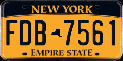 NY license plate FDB7561