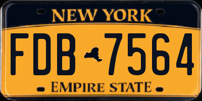 NY license plate FDB7564
