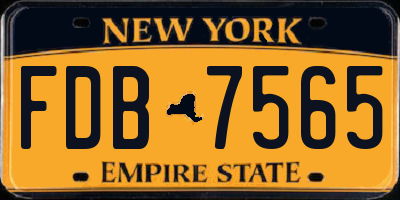 NY license plate FDB7565