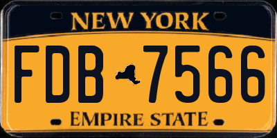 NY license plate FDB7566