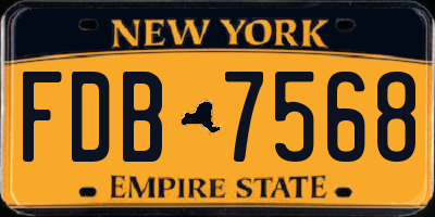 NY license plate FDB7568