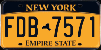 NY license plate FDB7571