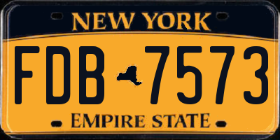NY license plate FDB7573
