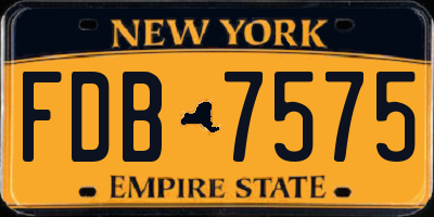 NY license plate FDB7575