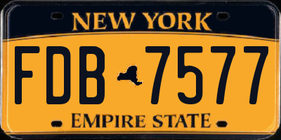NY license plate FDB7577