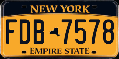 NY license plate FDB7578