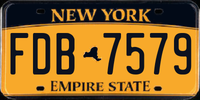 NY license plate FDB7579