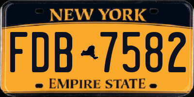 NY license plate FDB7582
