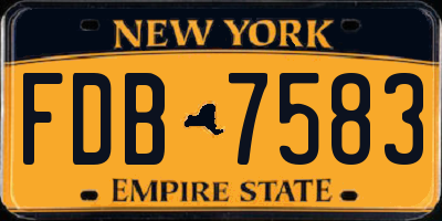 NY license plate FDB7583