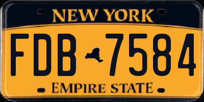 NY license plate FDB7584