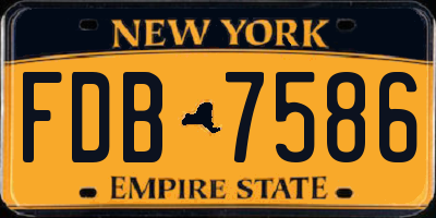 NY license plate FDB7586