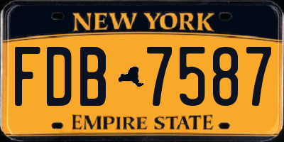 NY license plate FDB7587