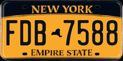 NY license plate FDB7588