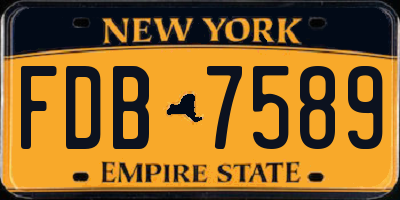 NY license plate FDB7589