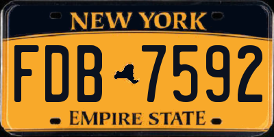 NY license plate FDB7592