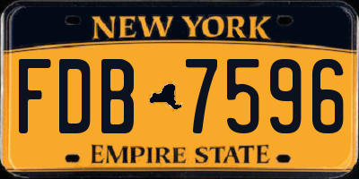 NY license plate FDB7596
