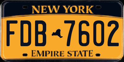 NY license plate FDB7602
