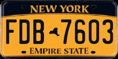 NY license plate FDB7603