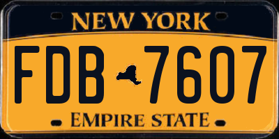 NY license plate FDB7607