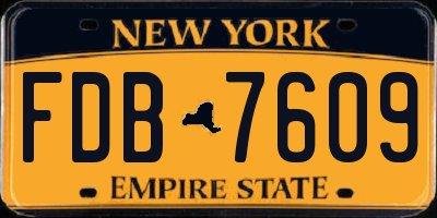 NY license plate FDB7609