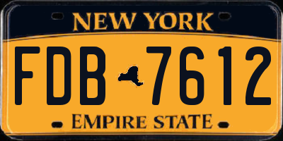 NY license plate FDB7612