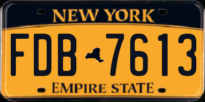NY license plate FDB7613
