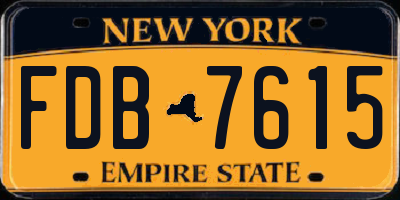 NY license plate FDB7615