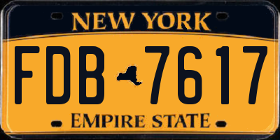 NY license plate FDB7617