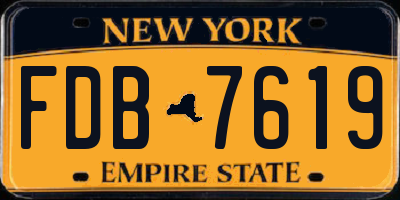 NY license plate FDB7619