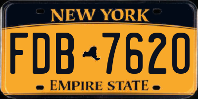 NY license plate FDB7620