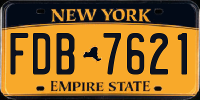 NY license plate FDB7621