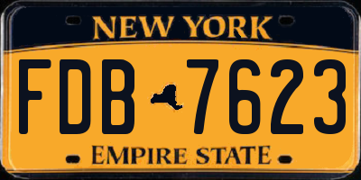 NY license plate FDB7623